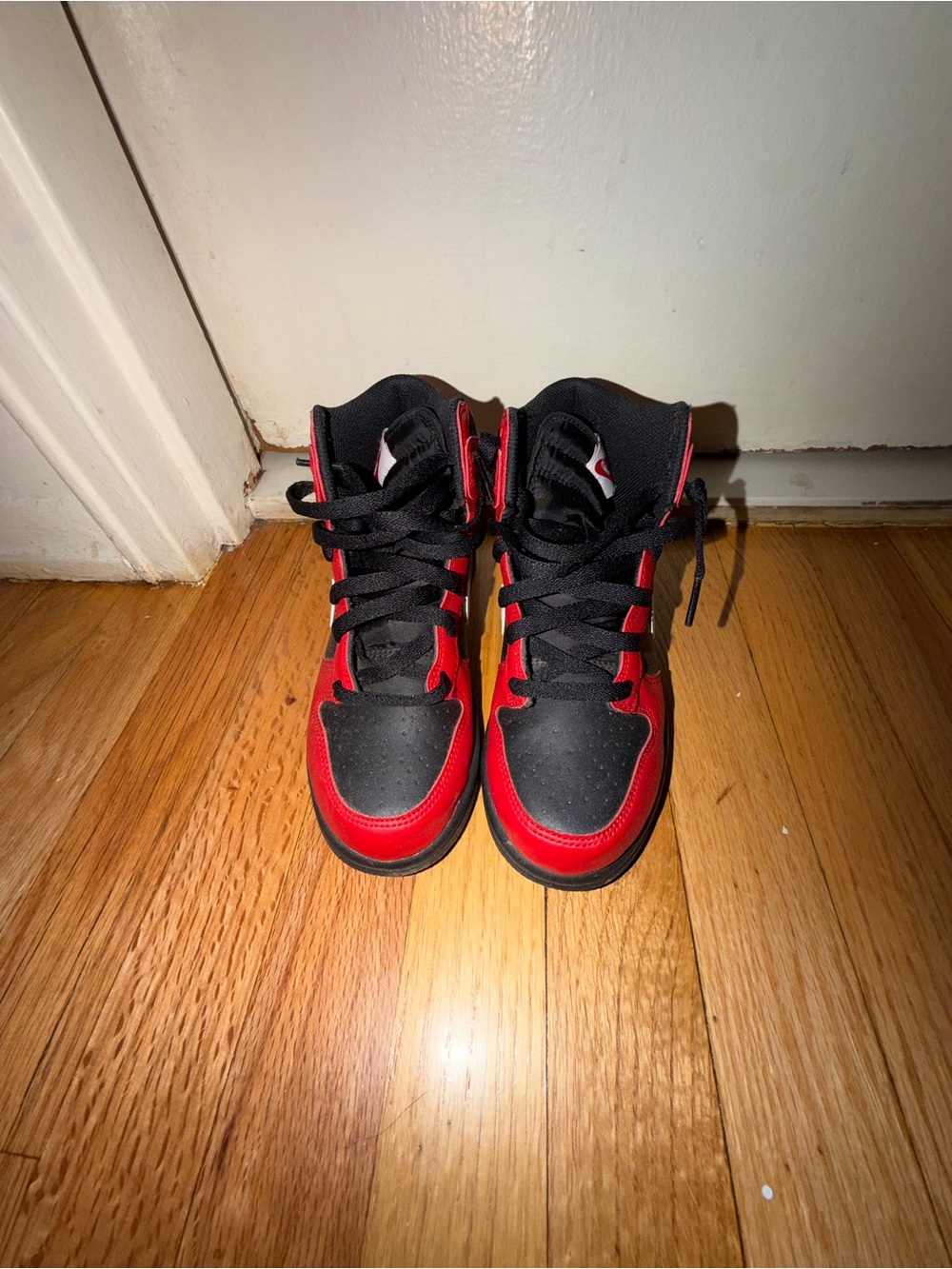 Nike Kids Black and Red High-Top Sneakers